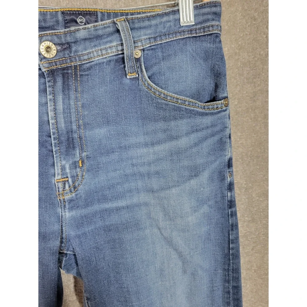 Adriano Goldschmied Slim Straight Jeans Mens Size 32x32 Blue Stretch Distressing